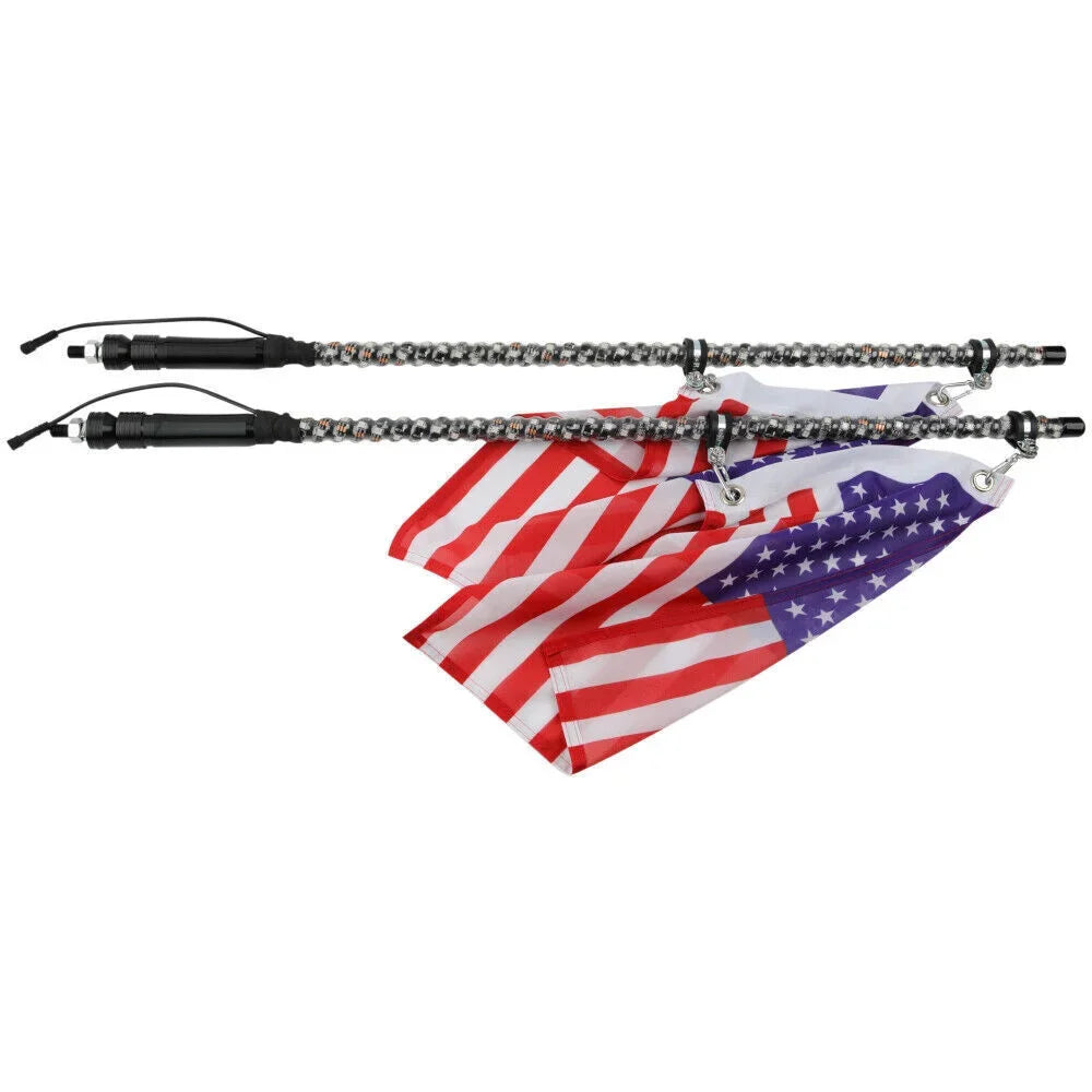 3FT Spiral Whip Lights Remote Control Turn Signal Brake Function Dream-Color Dancing For UTV RZR Can-Am SxS Sand Dune Buggy Truc
