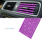 Car Vent Diamond Decorative Strip Fashion Luxury Car Air Conditioning Decoration Stripe Grille Sticker Accessories Amagi