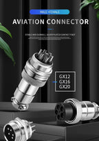 5Pcs GX16 Aviation Connector 2/3/4/5/6/7/8/9/10 Pin Male Plug Female Socket 16mm Wire Panel Mount Nut Type Circular Adapter