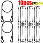 Heavy Duty Bungee Cords with Hooks Elastic Tie Down Straps for Car Roof Rack Motorcycle Luggage Cargo Net Camping Tent Rope