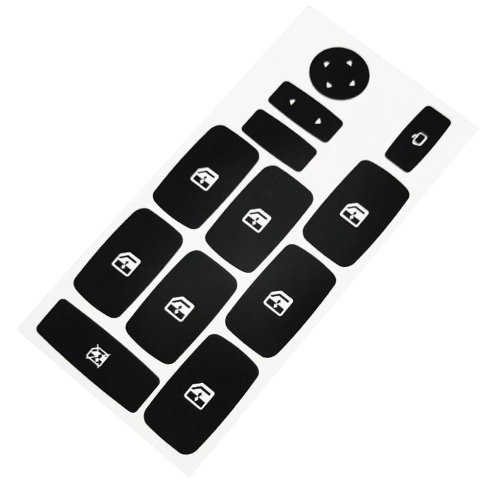 1pc For Fiat Croma Windows Button Stickers Decals Repair Worn Button Knob Switch Window Control Panel Black Car Stickers