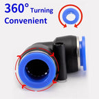 10PCS PV Elbow Pneumatic Quick Fitting, 4/6/8/10/12mm Air/Water Hose Push Connector for Industrial, Heavy Duty Leak-Proof Seal