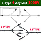 1/5/20/100 Sets DC PV Y Branch Photovoltaic Solar Connector 1000V 30A Male Female 3-Way 4-Way 5-Way Plug 1 To 2/3/4 Adapter