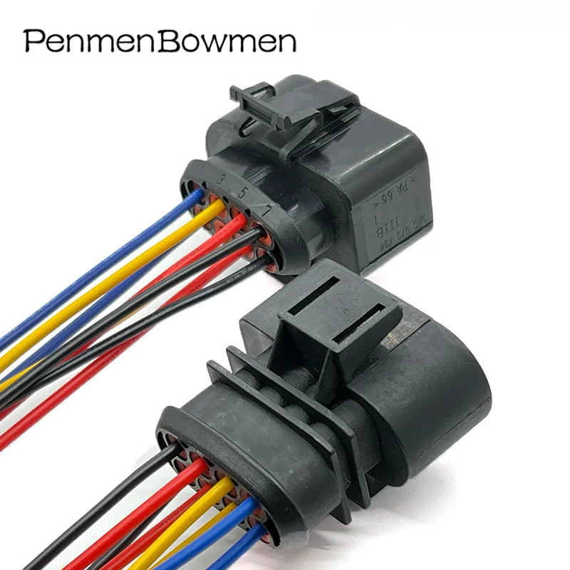 1 Set 8 Pin Car Oil Nozzle Throttle Electrical Cable Connectors Female Male Wire Harness Plug for VW 3A0973834 3A0973734