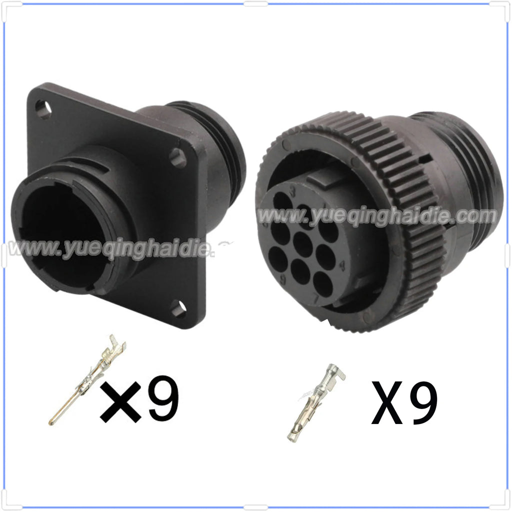 AMP 9PIN Connector 1.5mm Male Female Black Circular Connectors Cable Socket Wiring Harness 182922-1 182645-1