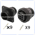 AMP 9PIN Connector 1.5mm Male Female Black Circular Connectors Cable Socket Wiring Harness 182922-1 182645-1