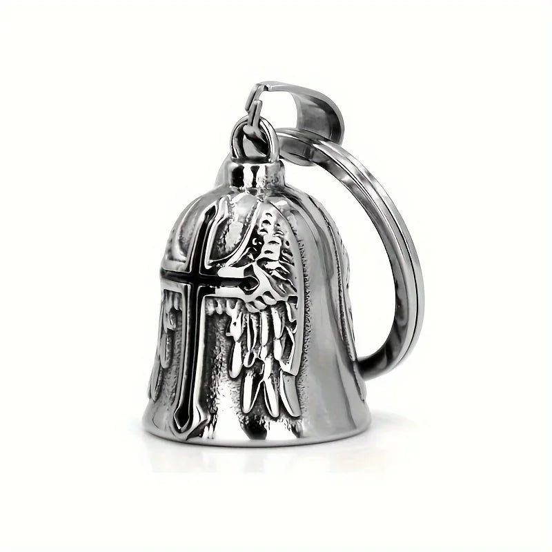 Vintage Punk Angel Pendant Motorcycle Bell Necklace For Men Symbol Of Protection And Good Luck Lucky Gift Sending off boyfriend