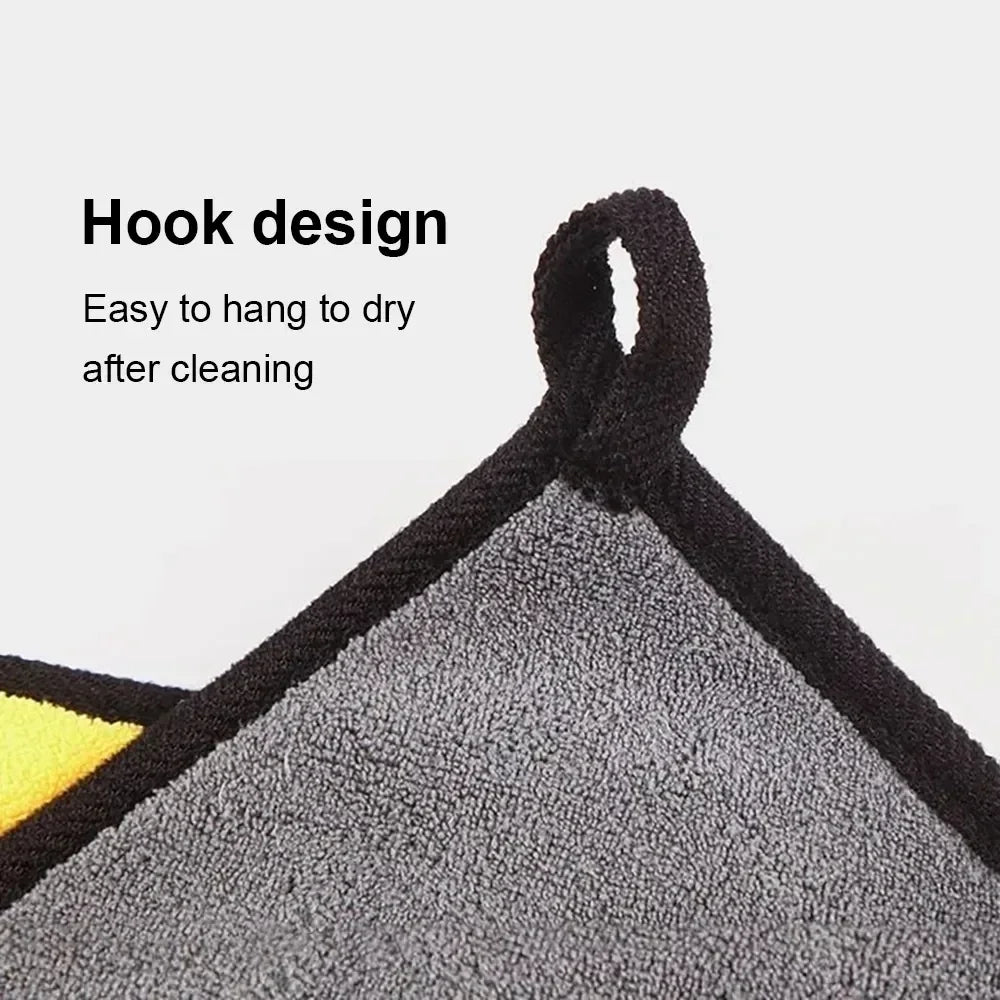 Microfiber Cleaning Towel Thicken Soft Drying Cloth Car Body Washing Towels Double Layer Clean Rags Car Accessories Amagi