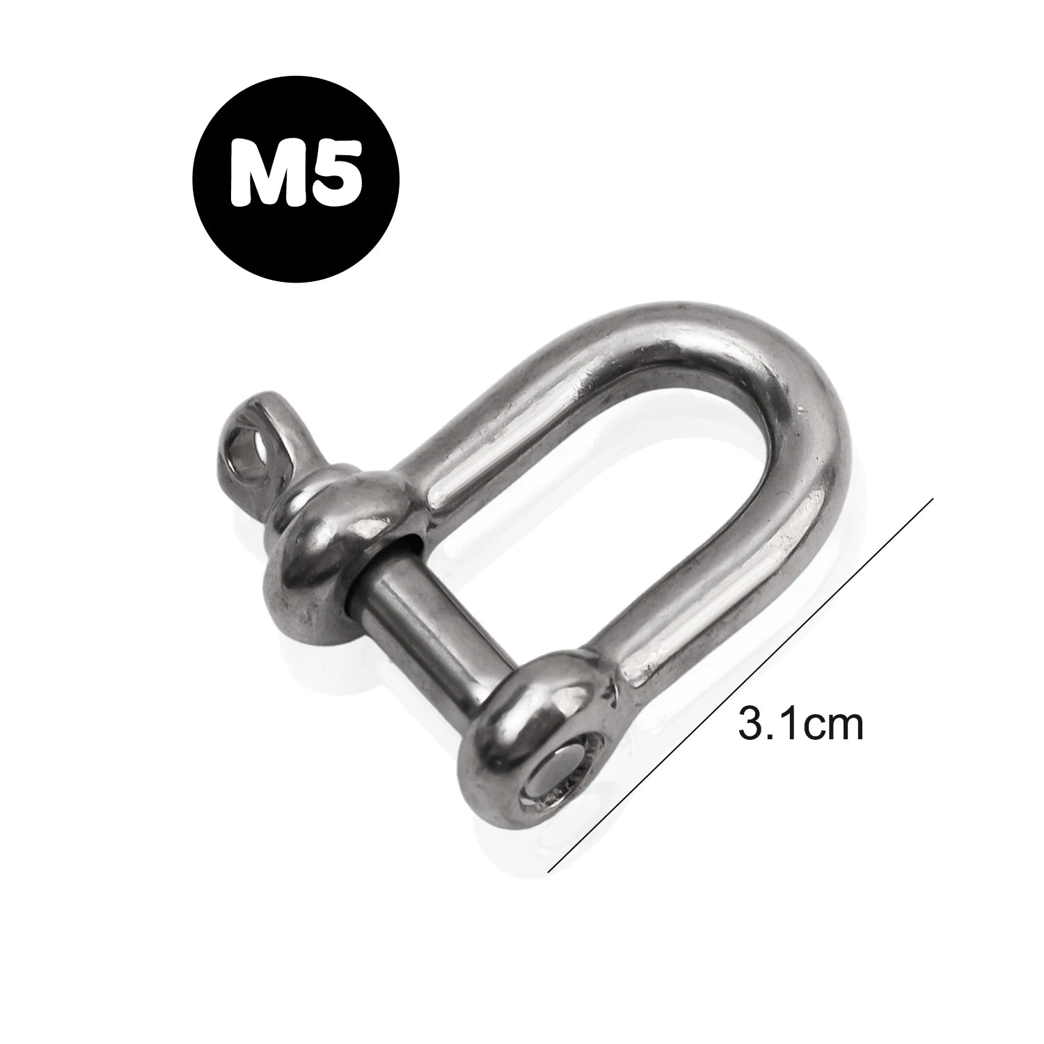Stainless Steel D Link Shackle Ring Hooks Lifting Shackle Lock Wire Rope Clips D-Type Rigging Shackle Hooks Boat Hardware Tools