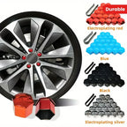 20pcs Universal Lug Nut Covers for Automotive Wheel Hubs Tire Cap Modification Accessories Dust-Proof Rust-Proof Durable Stylish