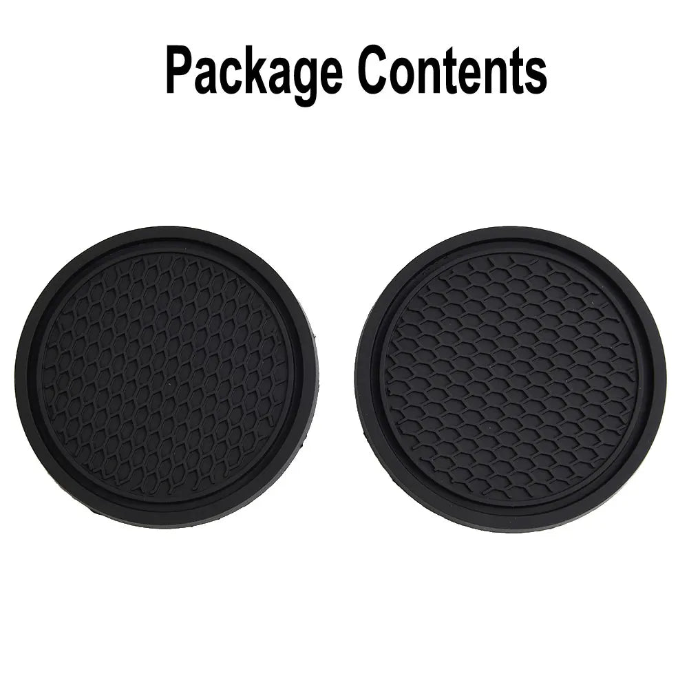 2 Pcs Black Car Auto Cup Holder Anti Slip Insert Coasters Pads For Car Interior Decoration Car Styling Accessories