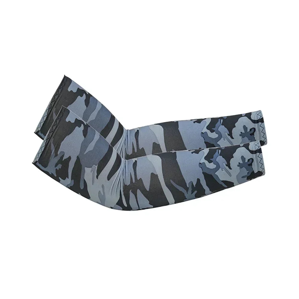Camouflage Ice Silk Sleeve Cover Men Women Sun Protection Windproof Arm Sleeves Oversleeve for Outdoor Fishing camping Cycling