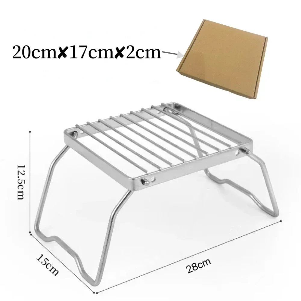 Outdoor Foldable Mini Stove Holder Stainless Steel Camping Cookware Pots Stand for Backpacking/Camping/Picnic/Traveling/Fishing