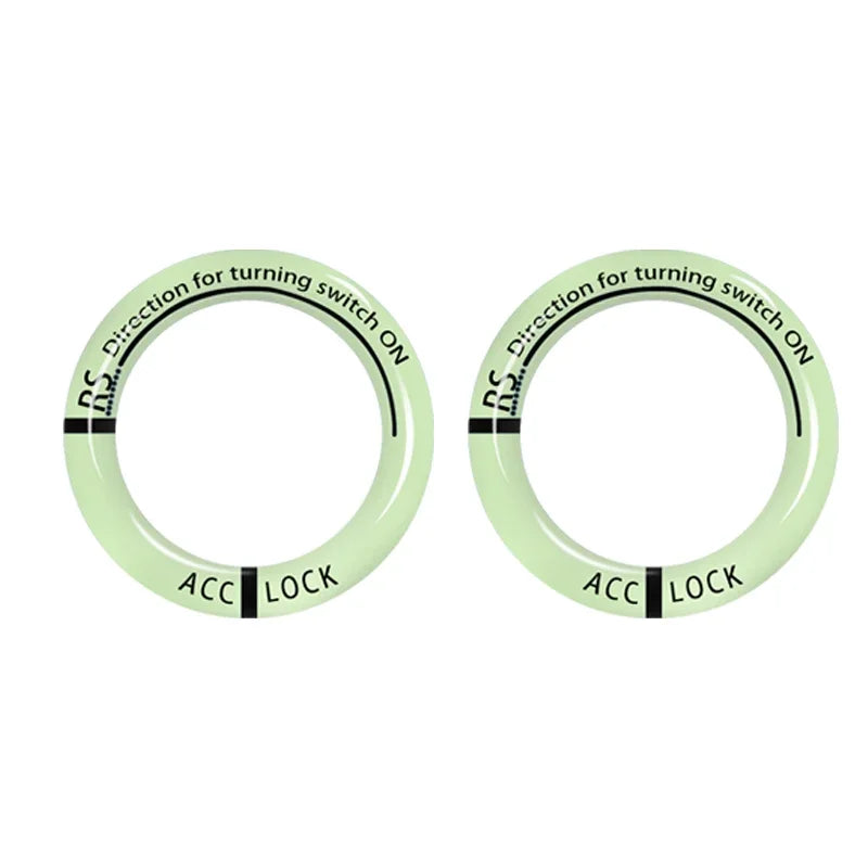 Car Ignition Luminous Sticker Key Ring Auto Key Switch Surrounding Protective Style Decoration Vehicle Glow Fluorescent Keyring
