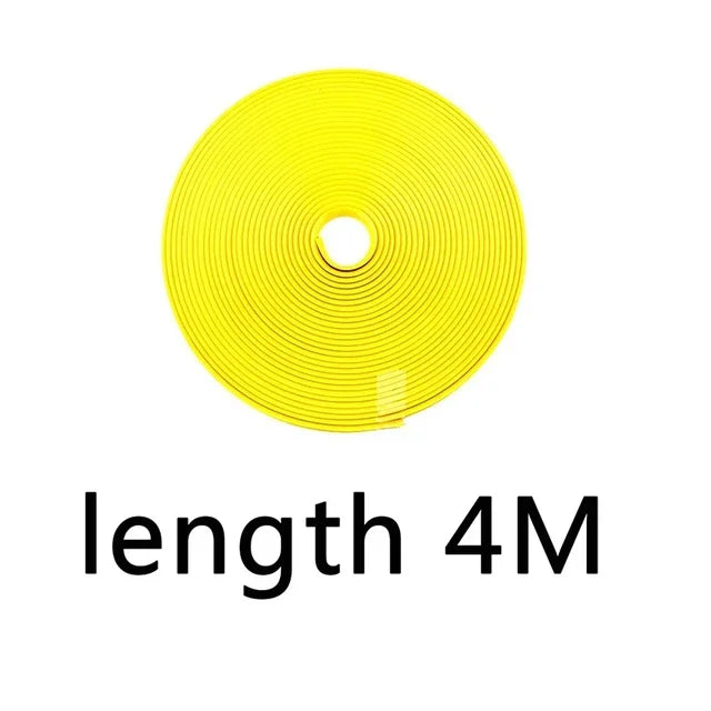 4M / 8M Car Grilles Decoration Strips Auto Wheel Protector Car-styling Accessories Wheel Sticker Tire Rim Strip Chrome Tape Good