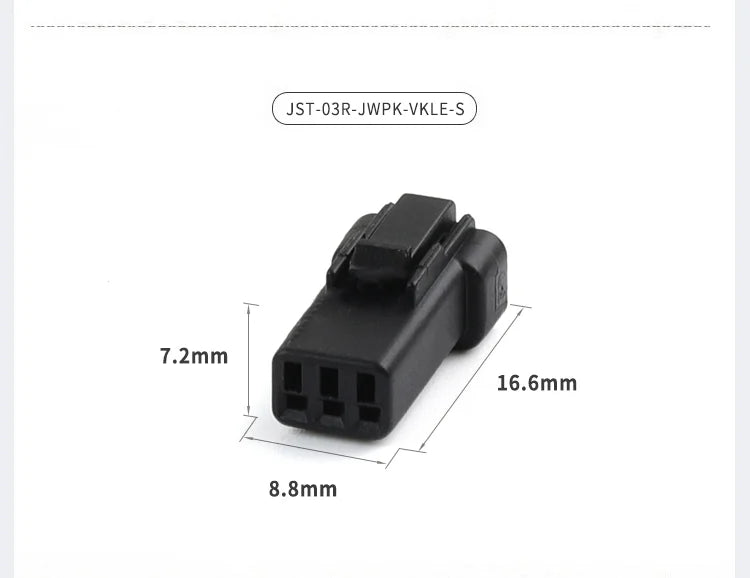 1 Set 2 3 4 6 8 Pin JST Miniature Small Current Rearview Mirror Black Electrical Connectors Wire Harness Plug for Motorcycle