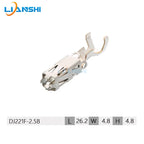 100pcs Tinned wiring copper terminals Automotive connector connectors Brass insert spring pin DJ221F-2.5B