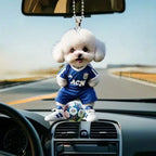 Acrylic Dog Car Pendant for Rearview Mirror Cute Poodle Keychain 2D Flat Ornament Auto Home Christmas Gift Backpack Decoration