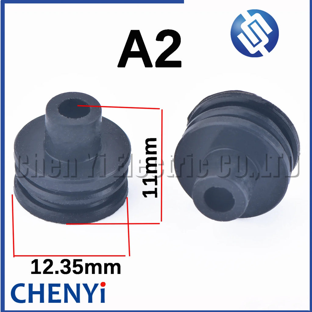100 Pcs 0.6/1/1.5/1.8/3.5/6.3/9.5mm car wire connector waterproof ring circle rubber seal hollow plug silicone sheath cap