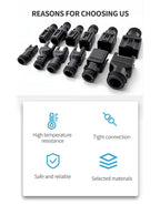 10/50 Sets 2-12P Male Female DT Connector Tail Clip Set with Corrugated Pipe Fixed Harness Clip,Protective Sheath 1011-235-0405