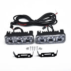 2pcs 3LED Car Work Light DRL Spotlight Super White High Power Waterproof Car Daytime Running Light Fog Lamp Driving Lamp