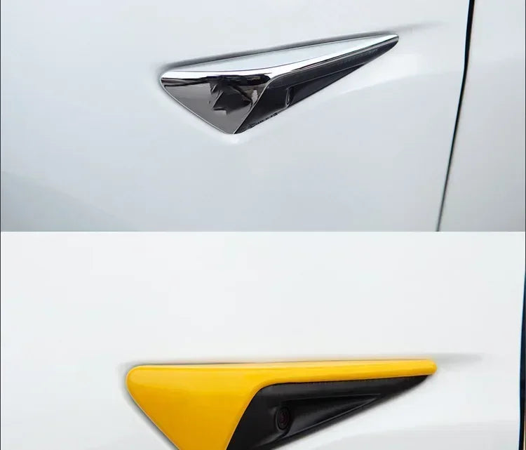imitate Carbon Fiber For Tesla 2021 2022 2023 Model Y 3 Fender Side Camera Protective Cover Glossy Matte Color Amagi