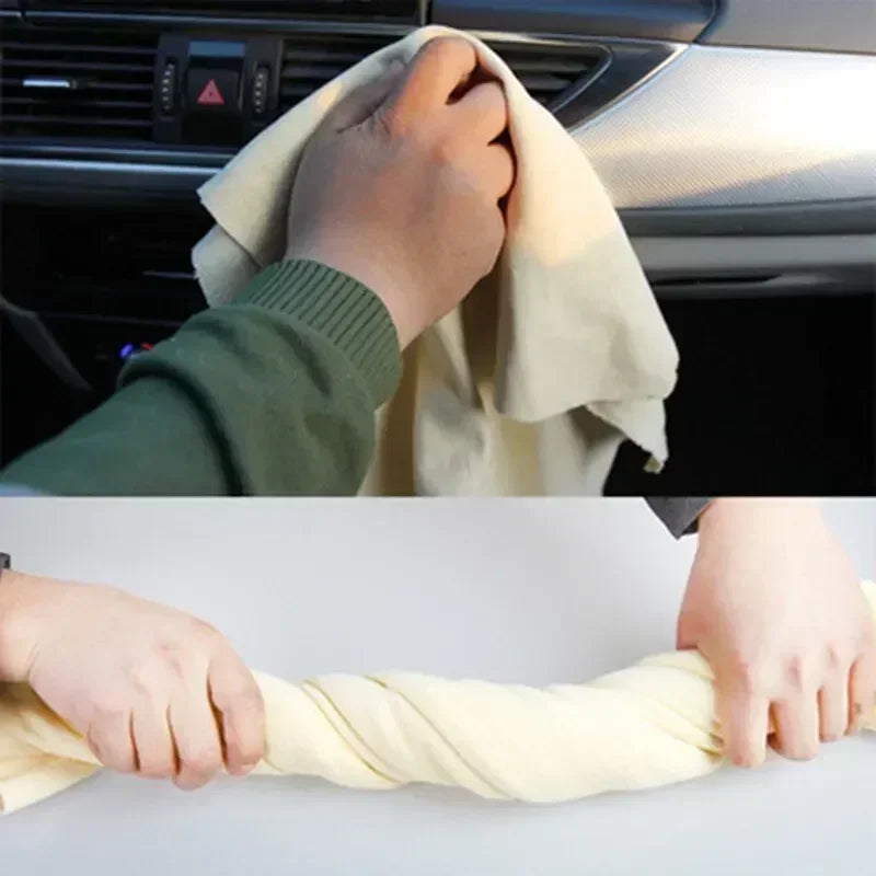 Car Wash Towel Chamois Clean Towel Natural Genuine Leather Cloth Auto Home Motorcycle Washing Care Quick Dry Super Absorbent Ama