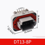 DT13-2P Dechi type automotive waterproof connector DT15-4P PCB panel pin socket plug DT06-6S