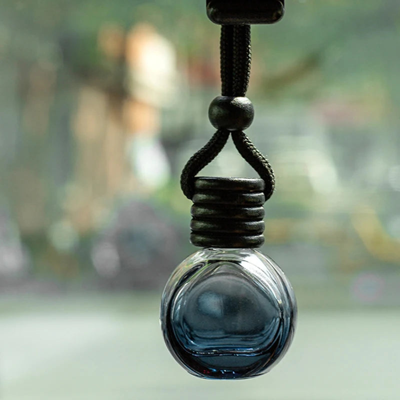 1Pcs Dyed Square Cap Black Cap Empty Bottle Car Essential Oil Diffuser Fragrance Air Freshener Scent Perfume Bottle Ornament