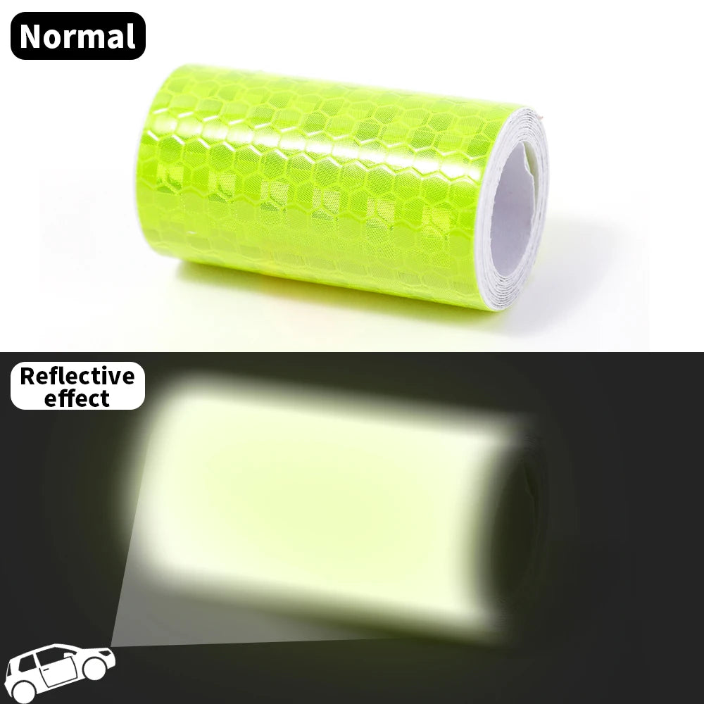 Car Reflective Tape Safety Warning Car Decor Sticker Reflector Anti-collision Strip Protective Tape Strip Film Auto Moto Sticker