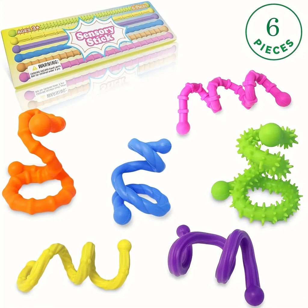Sensory Sticks Toys, Anti Stress Relief Anxiety Silicone Textured Calming Sensory Toy For Autism ADHD Kids Antistress Amagi