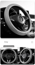 Napa Leather Perforated Patchwork Car Steering Wheel Cover, Non-slip, Breathable, Universal 15 Inch (Approx. 38.1cm) Amagi