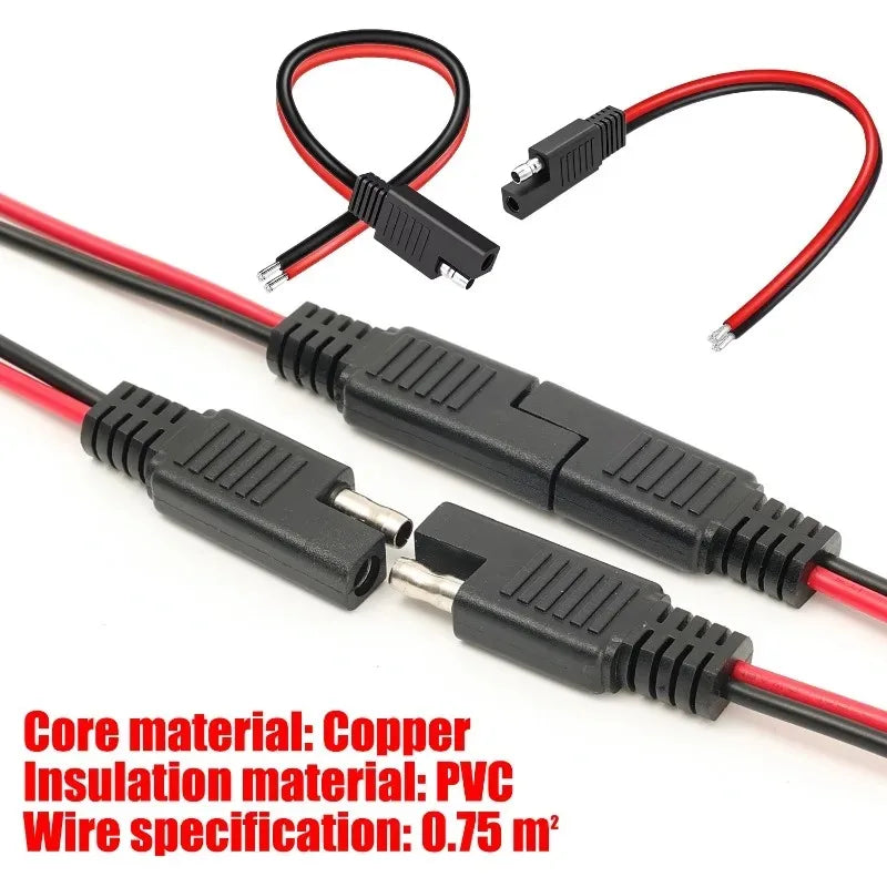 1-5PCS High-quality SAE Female and Male Power Extension Plug Cables Solar Cell Quick Disconnect Wiring Copper Harnesses