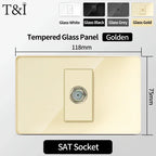 118-Style EU/CL Dual Socket with USB-C PD 20W - Tempered Glass Italy & Chile Outlet for Home/Office