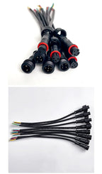 M12 Male-Female Waterproof Adapter 2/3/4/5 Pin - 20cm Length IP65 Cable Head for LED Bar/Neon Light Connection