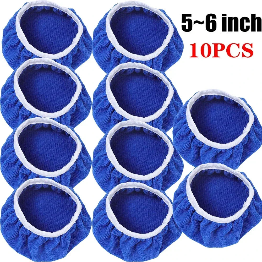 5-10inches Car Waxing Sleeves Microfiber Polisher Lint-free Cloth Covers Polishing Hood Car Paint Care Cleaning Maintenance Tool