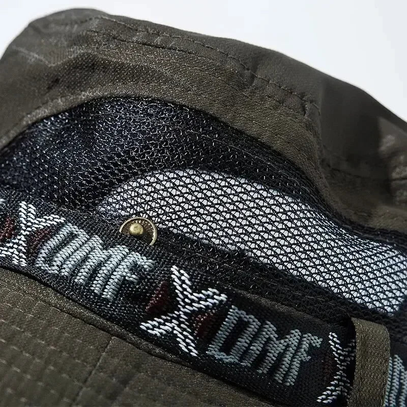 Summer Men Outdoor UV Protection Wide Brim Hiking Hat Mesh Fisherman Hat Beach Sunscreen Cap Summer Bucket Hats Men Amagi