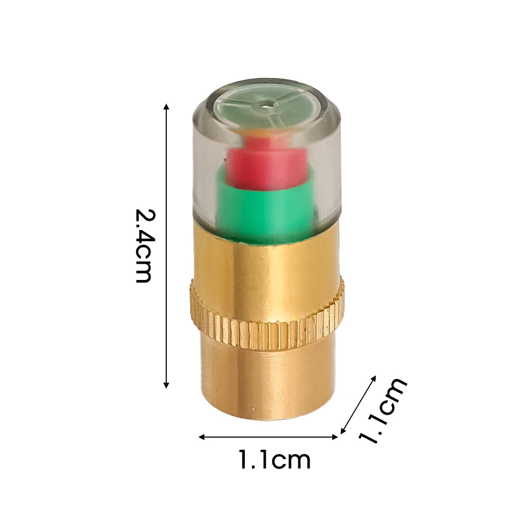 Car Tire Pressure Monitor Valve Stem Caps Sensor Indicator Eye Alert Copper Core Air Detection for Auto Motorcycle Safety Kit
