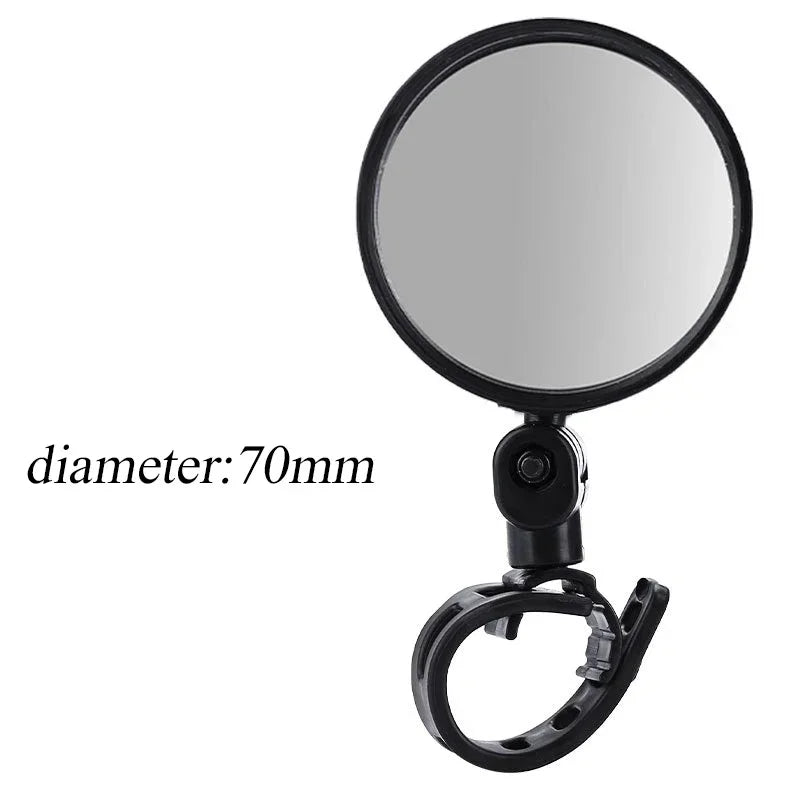 Bicycle Round Auxiliary Mirrors 360 Degree Adjustable Wide Angle Rearview Mirror Handlebar Mount Bike Convex Mirror S/L Amagi