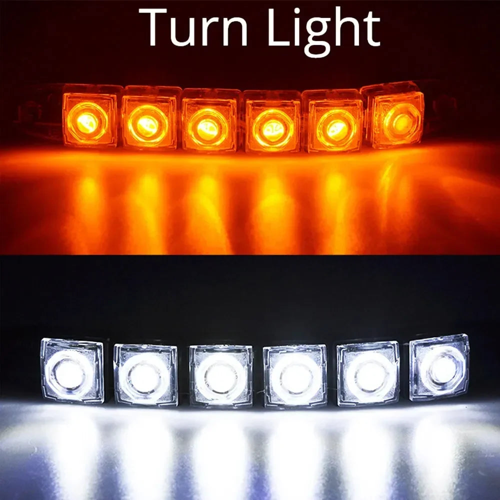 Car Led Daytime Running Light Flexible 6LED White Waterproof Driving Fog Bulbs Turn Signal Lamp Auto Styling Headlight 12V Amagi