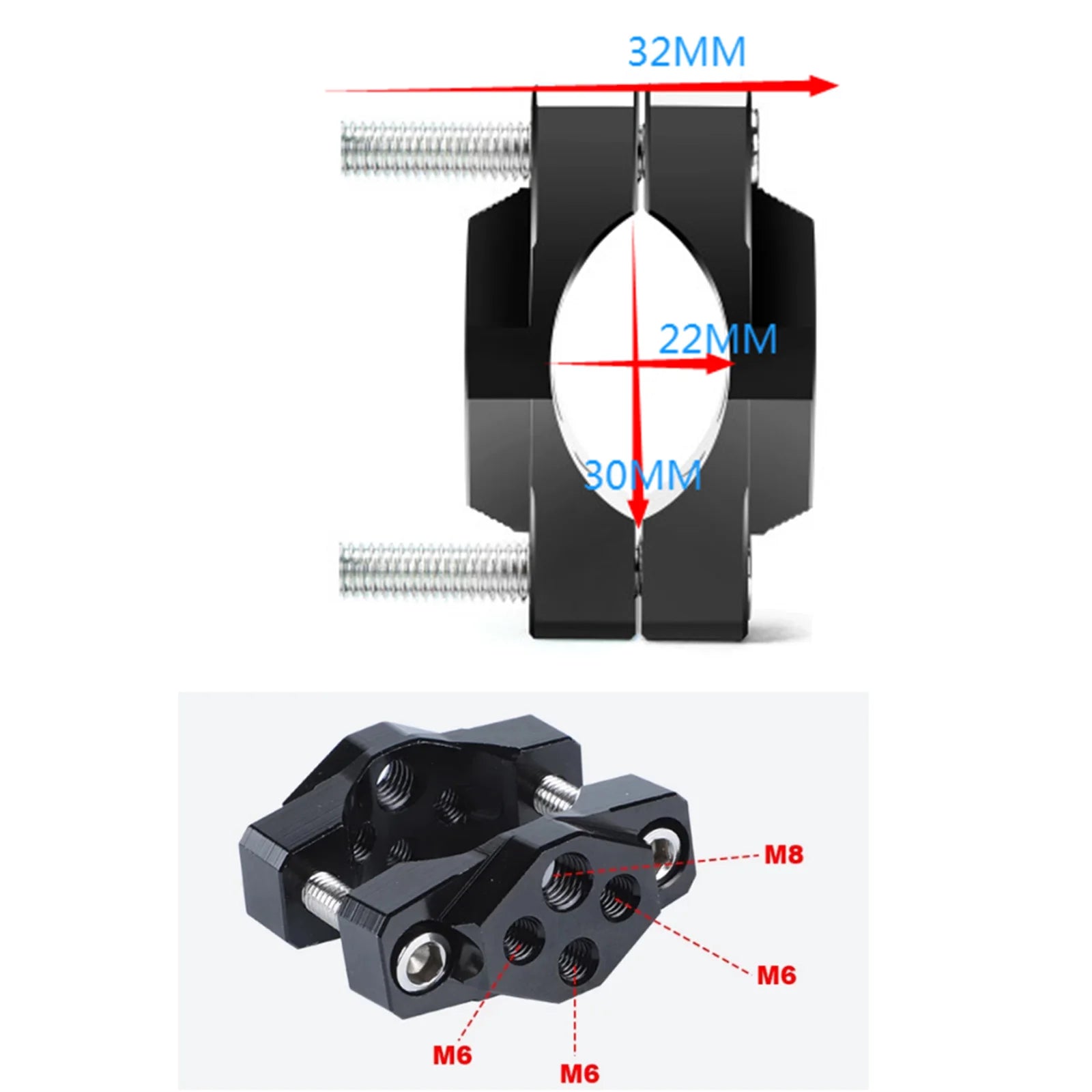 17-32mm Motorcycle Handlebar Bumper Mount Bracket Clamp For LED Spot Fog Light For Front Shock Absorber Installat
