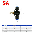 Pneumatic Push-In Tube Fittings – 4/6/8/10/12mm OD, Multiple Types: Straight Union, Elbow, Tee, Male Thread, Quick-Connect