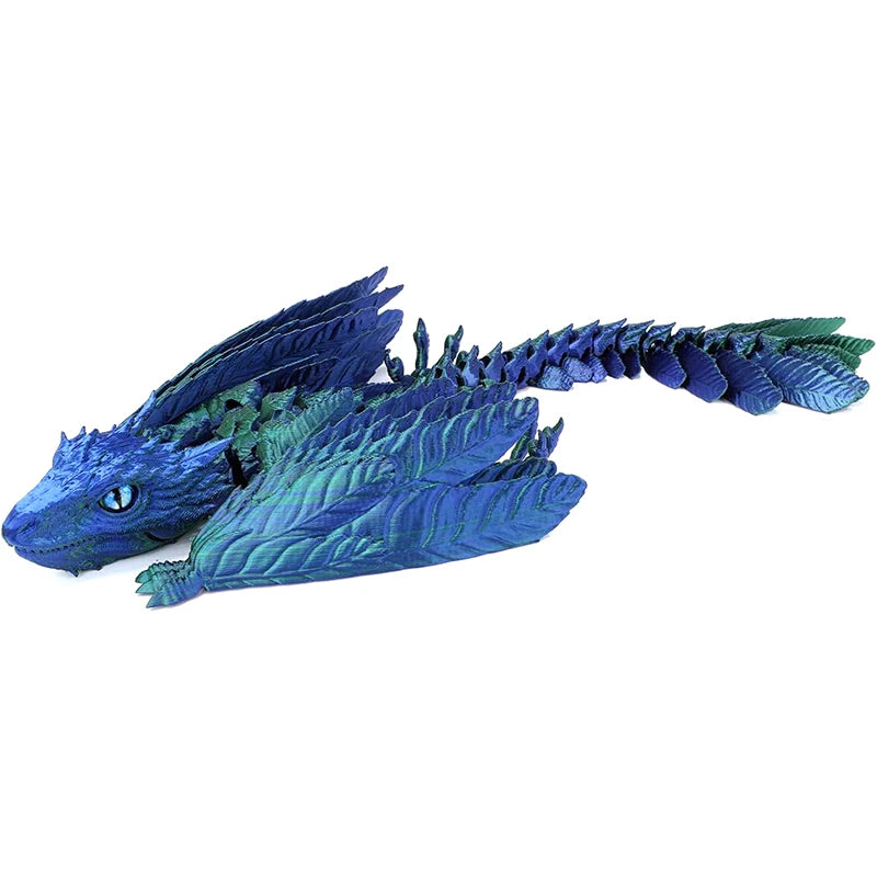 Feathered Wyvern Dragon, 3D Printed Dragon, Articulated Dragon, Fidget Dragon, 3D Printed Toys, Desktop Pet