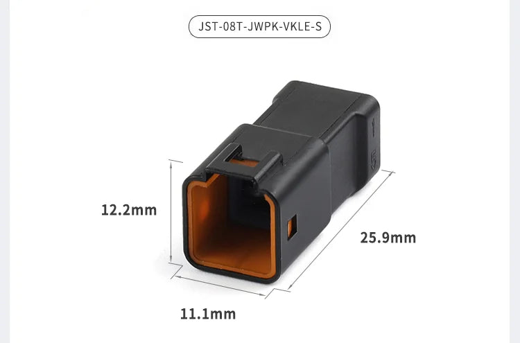 1 Set 2 3 4 6 8 Pin JST Miniature Small Current Rearview Mirror Black Electrical Connectors Wire Harness Plug for Motorcycle