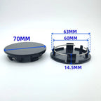4pcs 70mm Car Black / Silver Universal Car Wheel Hub Center Cap Cover Wheel Hub Center Badges Fit For RM Rims Type
