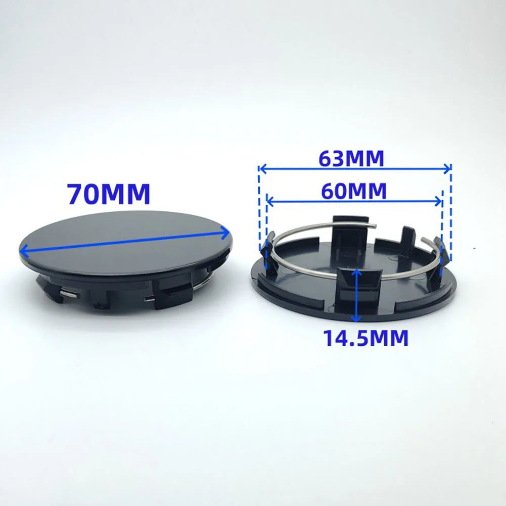 4pcs 70mm Car Black / Silver Universal Car Wheel Hub Center Cap Cover Wheel Hub Center Badges Fit For RM Rims Type