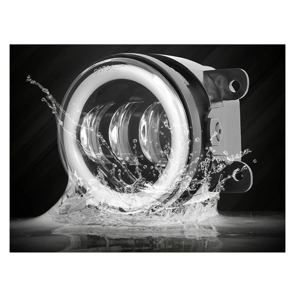 2 PCS 3.5Inch Car  LED Fog Lights Ring White Yellow  Ring Turn Signal Lamp For Offroad  Vehicle Headlight