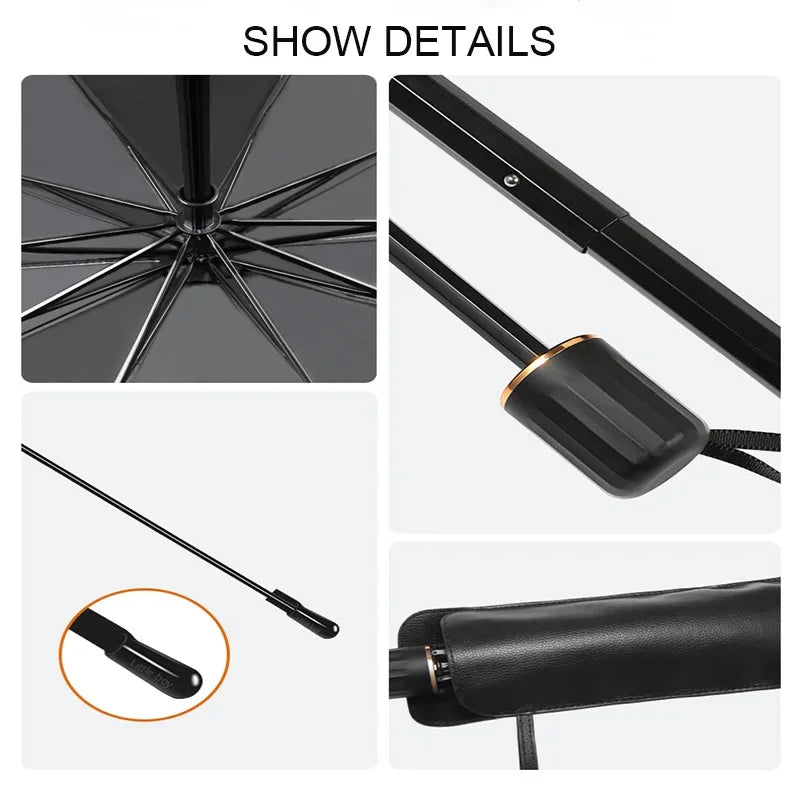 Car Windshield Sun Shade, Foldable Umbrella Sunshade/Cover for Most Cars Reflective Sunshade for Car Front Windshield
