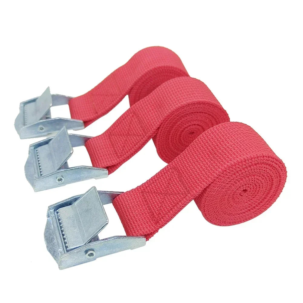 3 Pces 1M Buckle Tie-Down Belt Cargo Straps For Car Motorcycle Bike With Metal Tow Rope Strong Ratchet Belt for Luggage Amagi