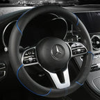 All Seasons Leather Diamond Steering Wheel Cover Universal Fit for 14 .5-15 Inch Durable Leather Cover Anti-Slip Veins Amagi
